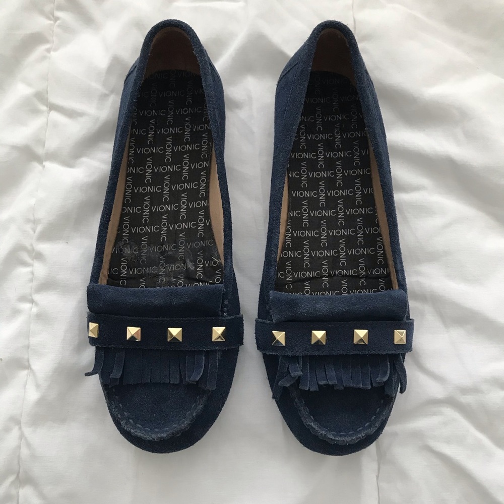 VIONIC orthotic Driving Moccasins Suede w/ fringe